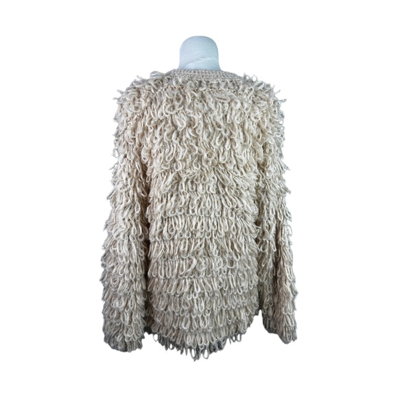 Fun Loopy Crochet Open Front Cardigan M - Picture 3 of 6